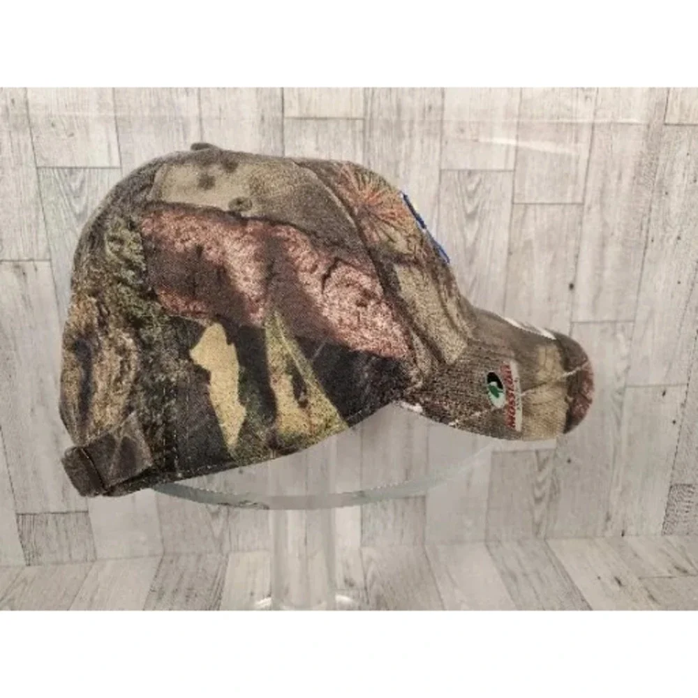 Kansas Jayhawks KU Hat Fan Favorite Mossy Oak Camo Adjustable Cap Mens NEW